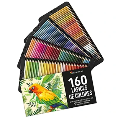 Imagen de Zenacolor 160 Lapices de Colores (Numerados) Almacenamiento Fácil Estuche dibujo profesional para Adultos y Niños Ideal Colorear Mandalas, Material Escolar