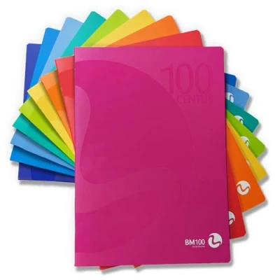 Imagen de BM BeMore Centus 0109288 Cuaderno A4 Rayado 10 F Cuadrícula 1 cm con márgenes Papel 100 g/m² Colores surtidos Paquete de 12 unidades