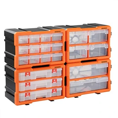 Imagen de Monzana Organizador caja de almacenaje transparente para herramientas tornillos 72 compartimentos