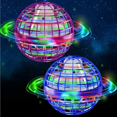 Imagen de semai Pelota voladora, Juguete para niños a Partir de 6 años con luz LED, Bola Vuelo controlada Mano, Regalos y niñas 12 años, Azul Rojo Rosado