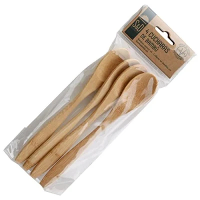 Imagen de Cook Concept KA3900 Set 4 CUCHARAS BAMBÚ, Blanco, Estandar