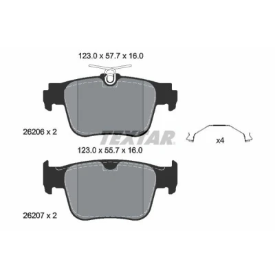 Imagen de TEXTAR 2620601 Juego de pastillas freno no preparado para indicador desgaste con accesorios VOLKSWAGEN: Golf VIII Hatchback, Caddy V Kombi