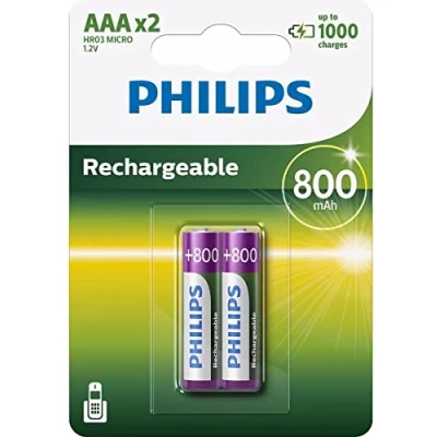 Imagen de Philips Multi Life Pilas Recargables NiMH AAA 800 mAh (Paquete de 2)