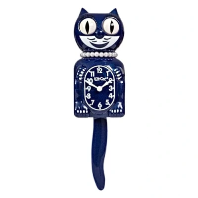 Imagen de Kit Cat Clock® reloj de pared edición limitada Galaxy Blue Lady con ojos y cola móviles, funciona pilas, fabricado en Estados Unidos, moderno, regalo único