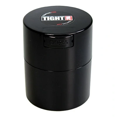 Imagen de Tightvac 1/2 oz to 3 Ounce Airtight Multi Use Vacuum Seal Portable Storage Container for Dry Goods, Food, and Herbs Black