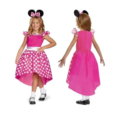 Imagen de Disney Mickey Disfraz Minnie Mouse Oficial Incluye y Diadema con orejas Talla S (4 6 Años)