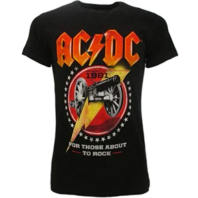 Imagen de Camiseta ACDC AC DC para hombre, original Those About Rock oficial, color Negro XS