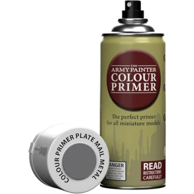 Imagen de The Army Painter, Colour Primer Plate Mail Metal, 400 ml Pintura Modelismo Spray Metal de Cota Placas Imprimacion Plastico Miniaturas para Warhammer Figuras y D&amp;D Miniatures