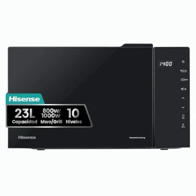 Imagen de Hisense H23MOBS5HG4 Microondas con Grill, 1000W, 23L de Capacidad, Modo Combi 10 Niveles Potencia, Función Descongelación, Fácil Limpieza, Temporizador 60 mins, Negro