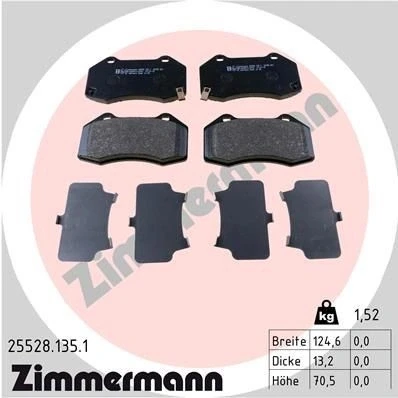 Imagen de ZIMMERMANN 25528.135.1 Juego de pastillas freno con avisador acústico desgaste Foto correspondiente a la entrega MAZDA: MX 5 IV