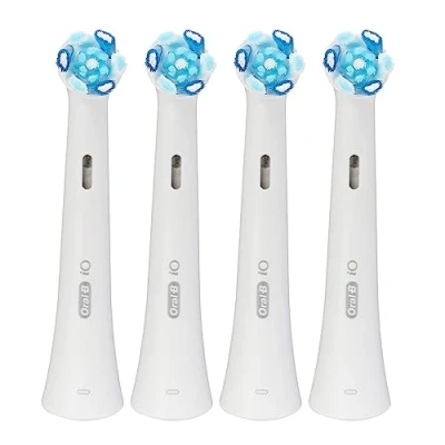 Imagen de Oral B iO Ultimate Clean Cabezal de cepillo dientes eléctrico, cerdas trenzadas y anguladas para una eliminación más profunda la placa, paquete 4 cabezales dientes, color