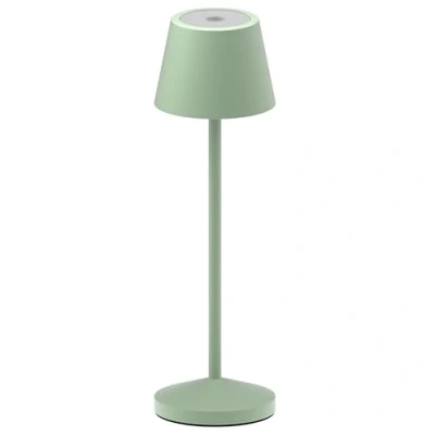 Imagen de Lámpara de mesa inalámbrica LED blanca cálida regulable EMILY H25cm, verde oliva