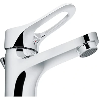 Imagen de EISL NI075VECR VERONA grifo de baño, monomando para lavabo, mezclador lavabo con varilla y desagüe automático, cromo