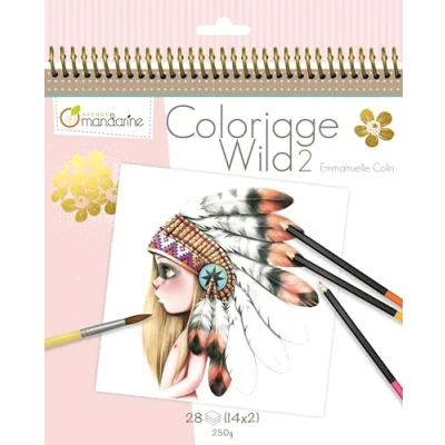 Imagen de Avenue Mandarine GY068C Cuaderno espiral Wild 28 páginas impresas para colorear 20 x cm (14 diseños 2) 250 g, 2