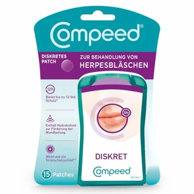 Imagen de Compeed Parche de herpes con aplicador, para cicatrización acelerada heridas, contra en la cara, 1 paquete 15 unidades