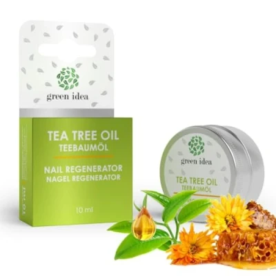 Imagen de Green idea Aceite de árbol té crema para hongos en las uñas dañadas, partidas y quebradizas regeneradora formato bolsillo pie atleta 10 ml
