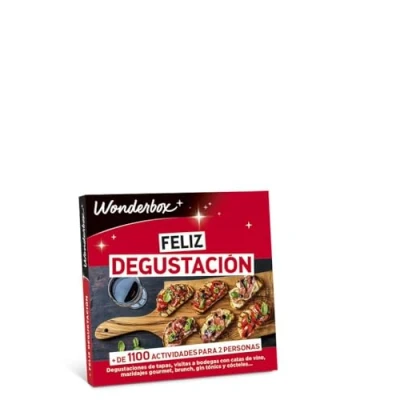 Imagen de Wonderbox Caja Regalo Feliz degustación 1 cata y/o para 2 Personas a Elegir Entre 1100 Comidas: de Tapas, Vino, cócteles, Brunch...