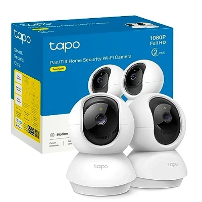 Imagen de Tapo C200P2 Cámara IP WiFi 360 de Vigilancia FHD 1080p,Visión Nocturna, Notificaciones en Tiempo Real, Admite Tarjeta SD,Detección Movimiento,Control Remoto,Compatible con Alexa
