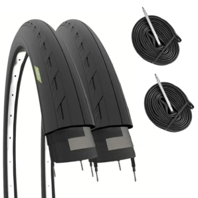Imagen de ECOVELO 2 Copertoni 700 X 25c Camere neumáticos (25 622) + cámaras, Adultos Unisex, Negro