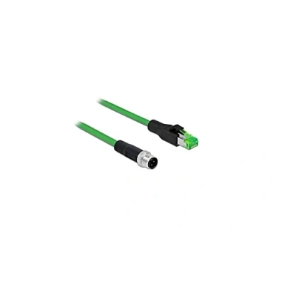 Imagen de Delock Cable de Red M12 4 Pines con código D a RJ45 Macho, PVC, 2 m