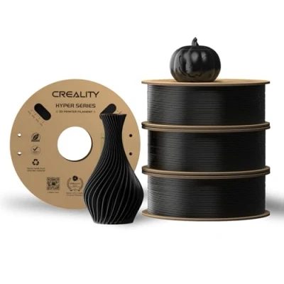 Imagen de Creality Hyper Pla Filamento Negro 4kg, de Impresora 3D para Impresión Alta Velocidad, Duradero, Rendimiento Voladizo Precisión Dimensional +/ 0.03mm, 4 Rollos