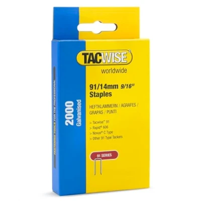 Imagen de Tacwise 1758 Grapas Galvanizadas de Corona Estrecha Tipo 91 da 14 mm, Para uso con la Grapadora Z4 140, Paquete 2000