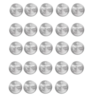 Imagen de Panasonic CR2025 Pila botón de litio no recargable, 3V, 165 mAh, Caja 12 paquetes 2 unidades