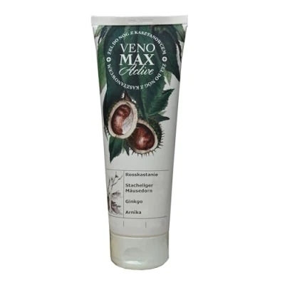 Imagen de Gel para venas y piernas, 200 ml con ginkgo, castaño de indias, árnica, espino, vara oro, piernas cansadas, crema, fórmula muy eficaz, varices, hinchazón, edema, ungüento