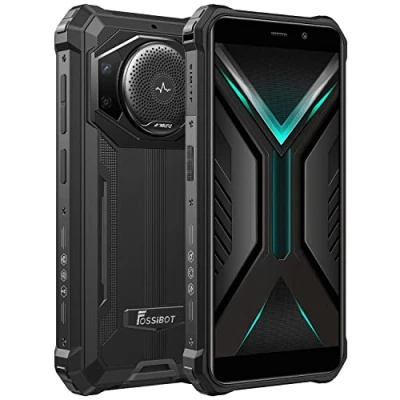 Imagen de 10600mAh Batería Smartphone Resistente FOSSIBOT F101, Altavoz Máximo 3.5W, Cámara 24MP, Teléfono Móvil Antigolpes IP68, Ouad Core 4GB 64GB, Android 12, 5.45&#039;&#039; HD +, Dual SIM, Huella Digital, GPS Negro