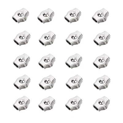 Imagen de 20 Piezas Clip para Cable de Acero, Abrazadera Acero Inoxidable 304, Cable(M2,Argento)