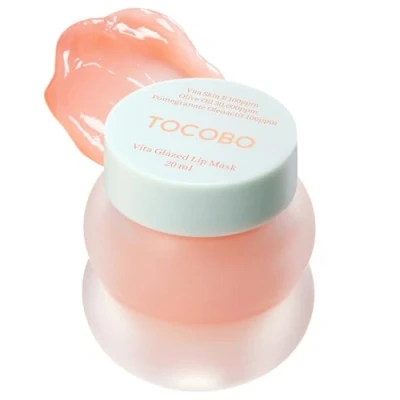 Imagen de TOCOBO Vita Glazed Lip Mask 20ml/109,5g, cuidado labial de noche súper hidratante, textura glaseada y fácil lavar que se funde en los labios