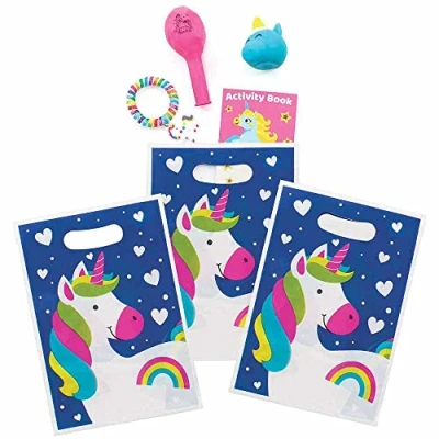 Imagen de Baker Ross FC976 Bolsa de cumpleaños Unicornio Arcoiris Set 10, decoración para niños