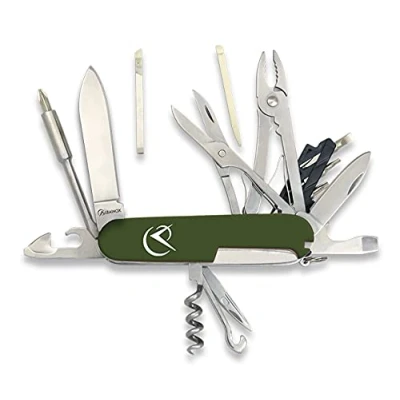 Imagen de Tiendas LGP Albainox 11132 Navaja Multiusos, 20 usos, Acero Inoxidable, ABS Verde