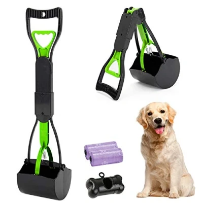 Imagen de Recogedor de Dientes Mango Largo para Mascotas, Plegable, 60,96 cm, portátil, sólido dentado, Limpieza Arenas, Utensilios Gatos y Perros al Aire Libre/Interior (Verde)