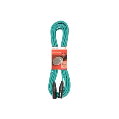 Imagen de Cable XLR macho a hembra de micrófono Verde 6,0 m