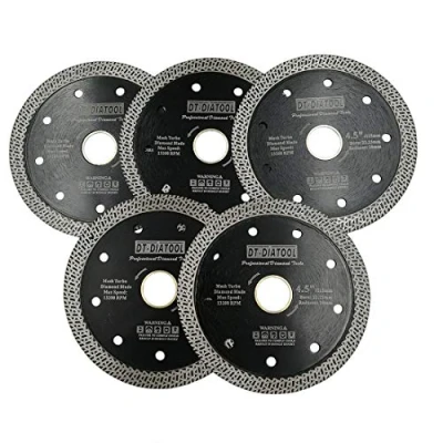 Imagen de DT DIATOOL Disco Tronzador Diamante 5 Piezas 115 mm x 22,23 mm/20 Hoja de Sierra con Malla Turbo para Corte Porcelanico Azulejos Mármol Granito Cerámica