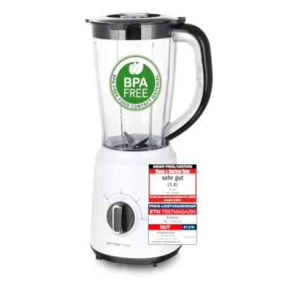 Imagen de EMERIO BL 124816 Batidora de vaso (500 W), color blanco y negro