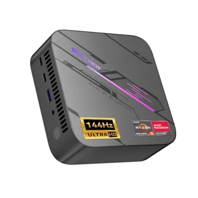 Imagen de Blackview MP100 Mini PC Ryzen 5 7430U (Equivalente a 5850U, 6 núcleos/12 Hilos, hasta 4,3 GHz), 16 GB de RAM, SSD PCIe 3.0 512 GB, con WiFi 6/BT 5.2/4K Triple Pantalla/Type C