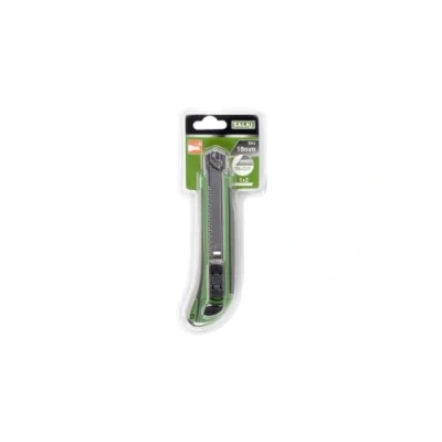 Imagen de SALKI Cutter de 18mm con 3 Hojas (2+1) Cúter Precisión TRI CUT Ancho, Seguro Incorporado, Mango Ergonómico, Láminas Quebrables para Fácil Afilado