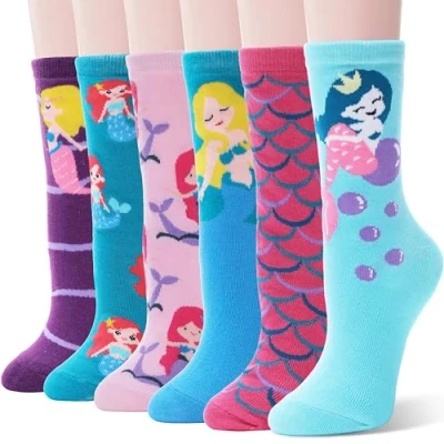 Imagen de EBMORE Calcetines Niñas Divertidos de Algodon, Animales Unicornio Regalo Transpirable para 27 30 31 34 6 Pares (Sirena K, 9 15 Años)