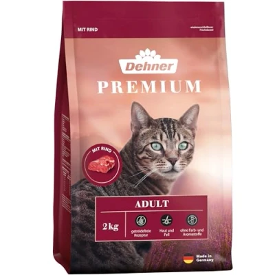 Imagen de Dehner Comida para Gatos, Cereales, Gatos Adultos, Carne de Vacuno, 2 kg