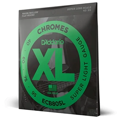 Imagen de D&#039;Addario ECB80SL XL Chromes Super Light (.040 .095) Long Scale Electric Bass Guitar Strings