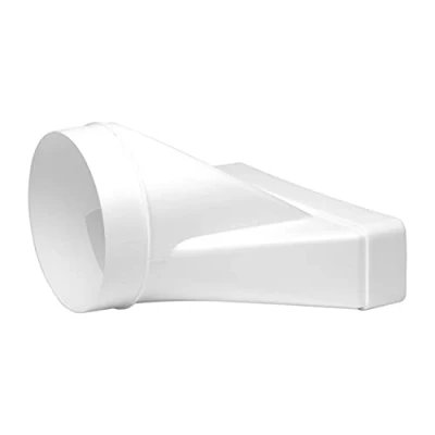 Imagen de 220 x 55 mm / 22 5,5 cm tubo de Conexión rectangular para redondo 125 12,5 Sistema ventilación aire Elemento espacios limitados.