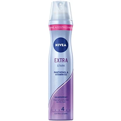 Imagen de Espray para el cabello extra fuerte de Nivea (250 ml), cuidado en spray con pantenol y vitamina B3, fiable peinados 24 h sujeción