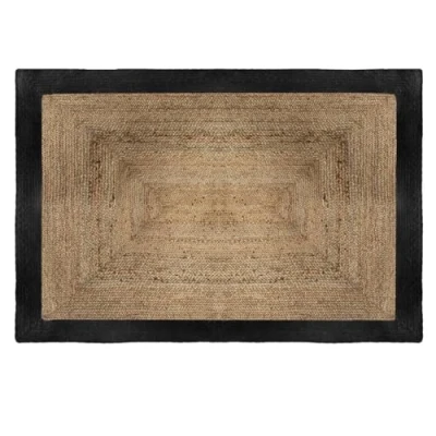 Imagen de Atmosphera Alfombra de Yute Borde Negro 120 x 170 cm
