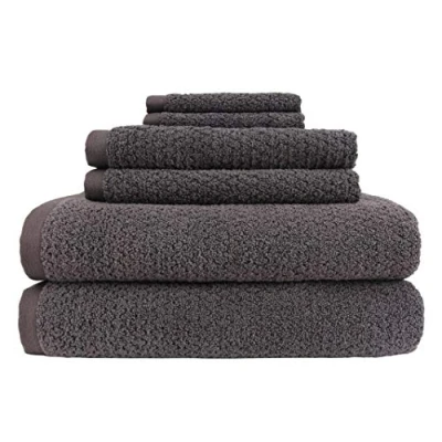 Imagen de Everplush Diamond Jacquard Juego de Toallas baño, 6 Piezas, Color carbón