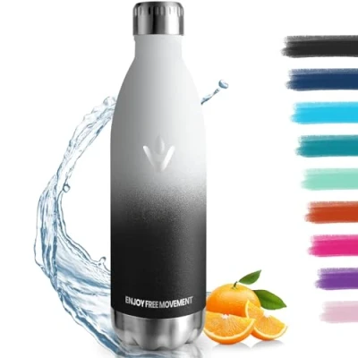 Imagen de Botella Agua Acero Inoxidable, Termica 1000ml sin BPA, Gimnasio, Doble Pared al Vacío a Prueba de Fugas, Cantimplora para Deporte Conserva 12 Horas Caliente, 24 frio
