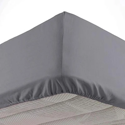 Imagen de Douceur d&#039;Intérieur Oscar Sábana Bajera, de Microfibra Lisa, para Cama Individual, 100% poliéster, 90 x 190 cm, Antracita