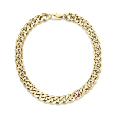 Imagen de Tommy Hilfiger Jewelry Collar de Cadena para Hombre en Oro Amarillo con la Icónica Bandera 2790636