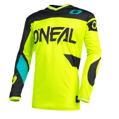 Imagen de O&#039;Neal Camiseta de Motocross Enduro MX Protección Acolchada para el Codo, Apto máximo Rango Movimiento Jersey Element Racewear Adultos Negro Neón Amarillo Talla L